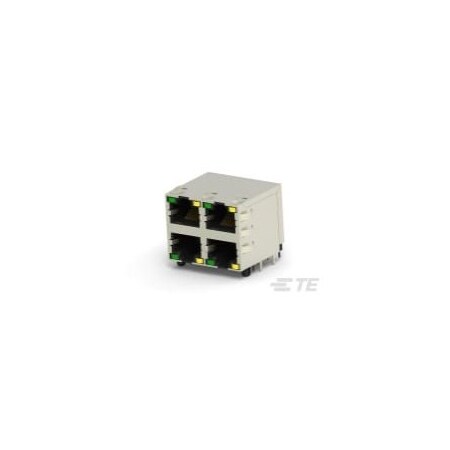 Te Connectivity RJ45 W LED 2X2 30u   DIP H=25.4mm 2041376-2